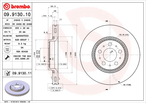 Disc frana BREMBO 09.9130.11
