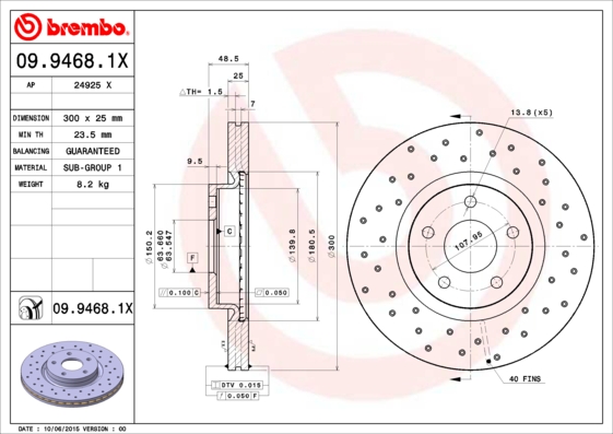 Disc frana BREMBO 09.9468.1X