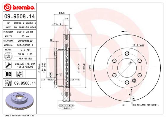 Disc frana BREMBO 09.9508.11