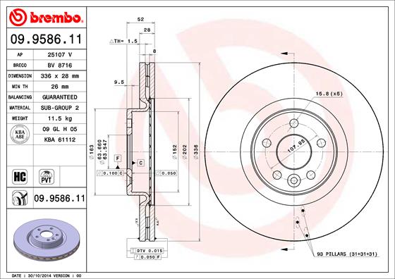 Disc frana BREMBO 09.9586.11