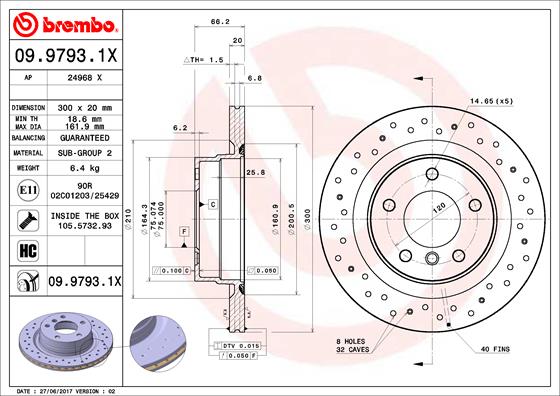 Disc frana BREMBO 09.9793.1X