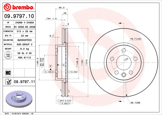 Disc frana BREMBO 09.9797.10