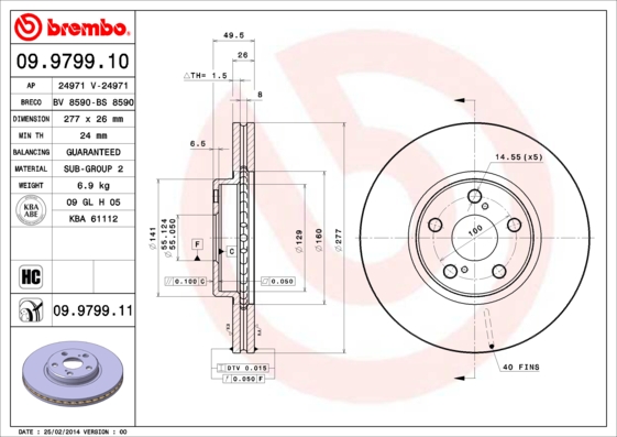 Disc frana BREMBO 09.9799.11