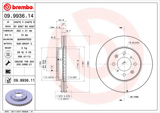 Disc frana BREMBO 09.9936.11