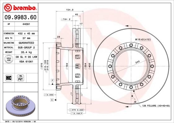 Disc frana BREMBO 09.9983.60