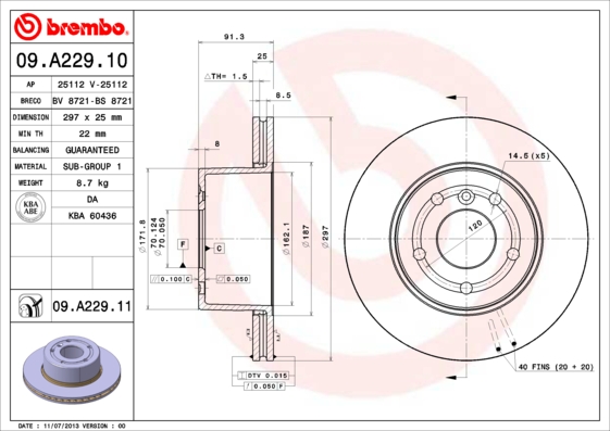 Disc frana BREMBO 09.A229.11