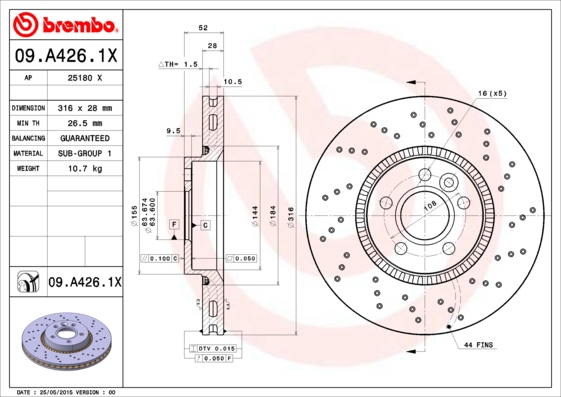 Disc frana BREMBO 09.A426.1X