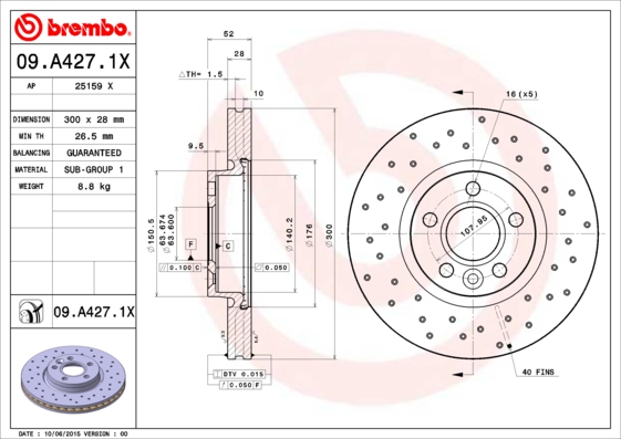 Disc frana BREMBO 09.A427.1X