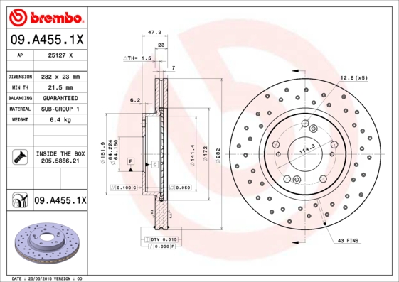 Disc frana BREMBO 09.A455.1X
