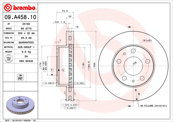 Disc frana BREMBO 09.A458.10