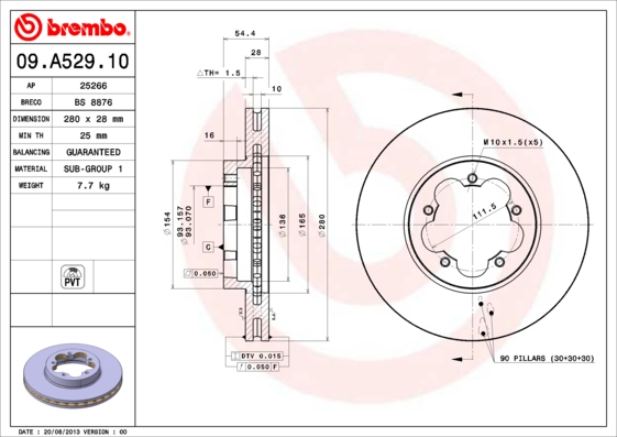 Disc frana BREMBO 09.A529.10