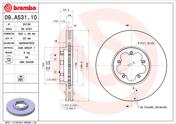 Disc frana BREMBO 09.A531.10