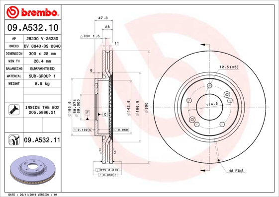 Disc frana BREMBO 09.A532.10