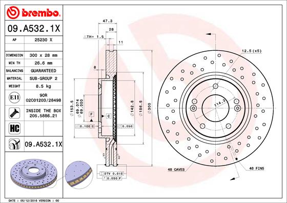 Disc frana BREMBO 09.A532.1X