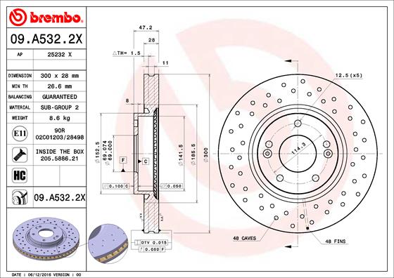 Disc frana BREMBO 09.A532.2X