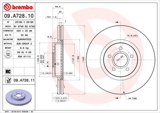 Disc frana BREMBO 09.A728.11