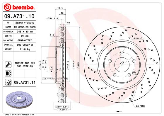 Disc frana BREMBO 09.A731.11