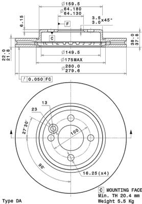 Disc frana BREMBO 09.A761.11