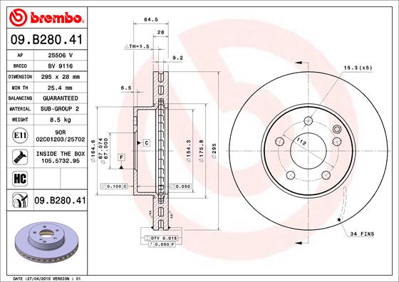 Disc frana BREMBO 09.B280.41