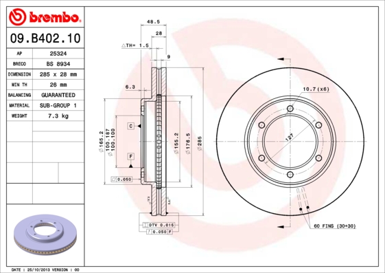 Disc frana BREMBO 09.B402.10