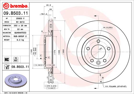 Disc frana BREMBO 09.B503.11