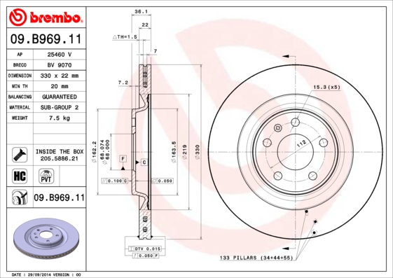 Disc frana BREMBO 09.B969.11
