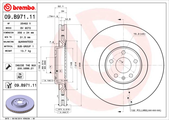 Disc frana BREMBO 09.B971.11