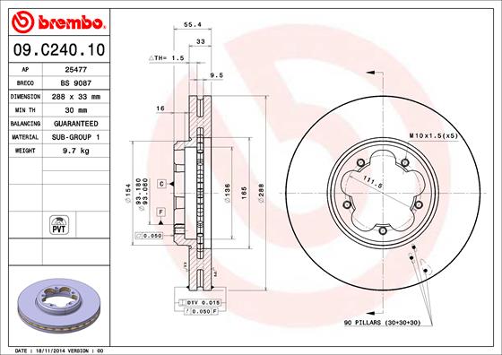 Disc frana BREMBO 09.C240.10