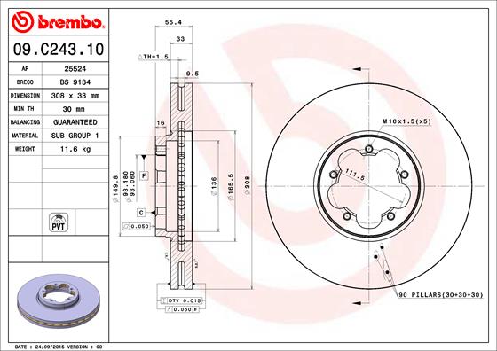 Disc frana BREMBO 09.C243.10