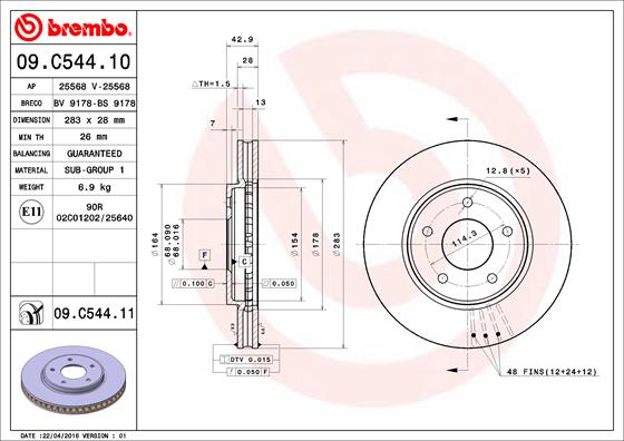 Disc frana BREMBO 09.C544.11