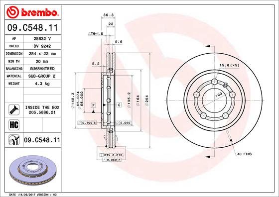 Disc frana BREMBO 09.C548.11