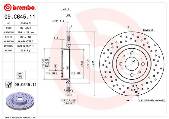 Disc frana BREMBO 09.C645.11