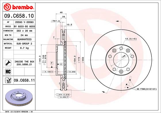 Disc frana BREMBO 09.C658.11