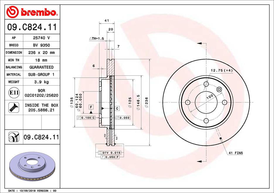 Disc frana BREMBO 09.C824.11