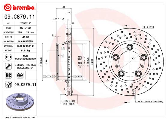 Disc frana BREMBO 09.C879.11