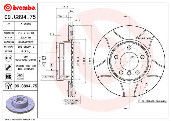 Disc frana BREMBO 09.C894.75