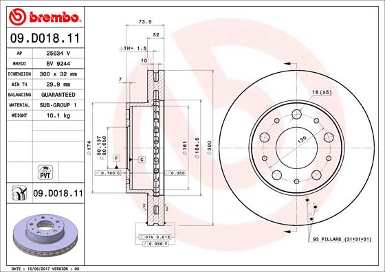 Disc frana BREMBO 09.D018.11