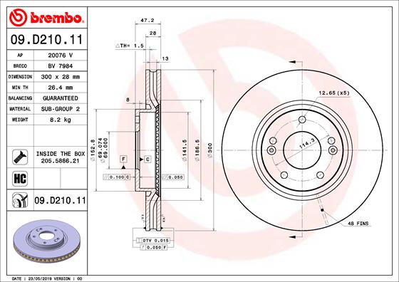 Disc frana BREMBO 09.D210.11