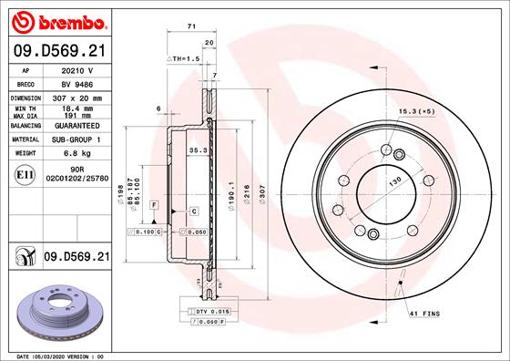 Disc frana BREMBO 09.D569.21