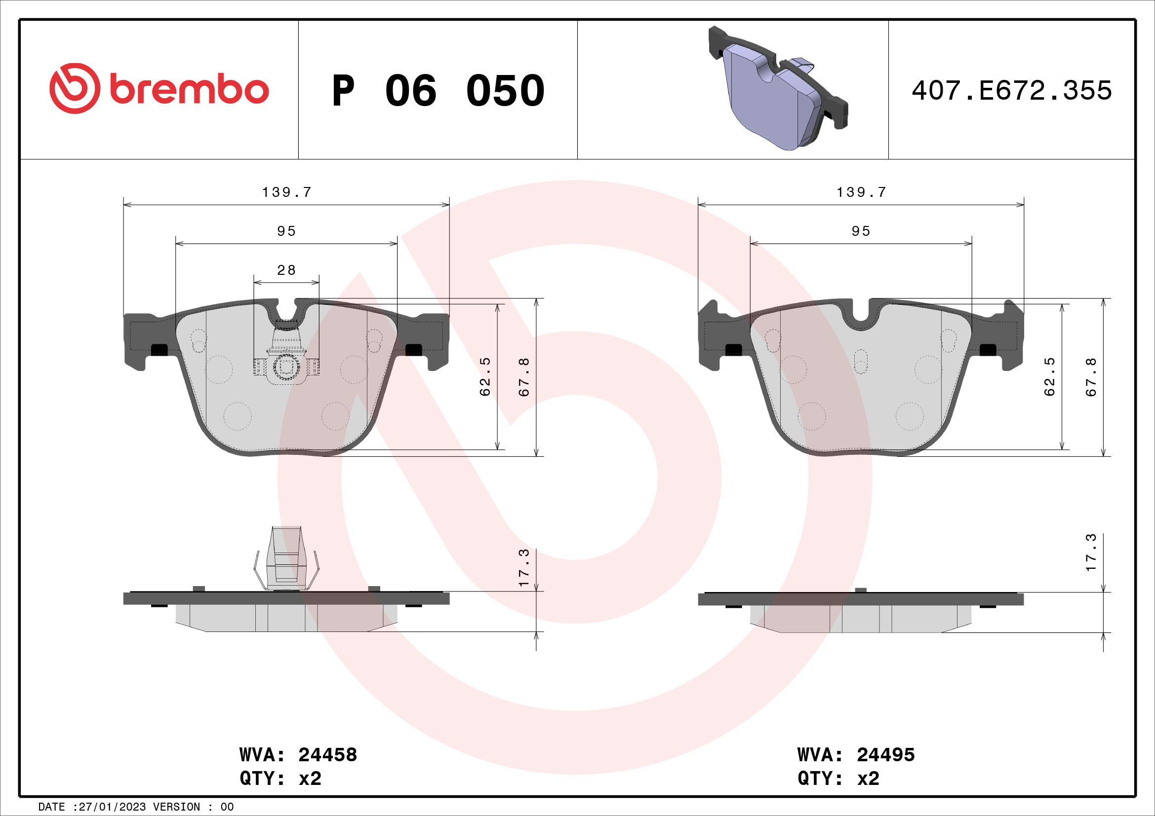 Placute frana BREMBO P 06 050