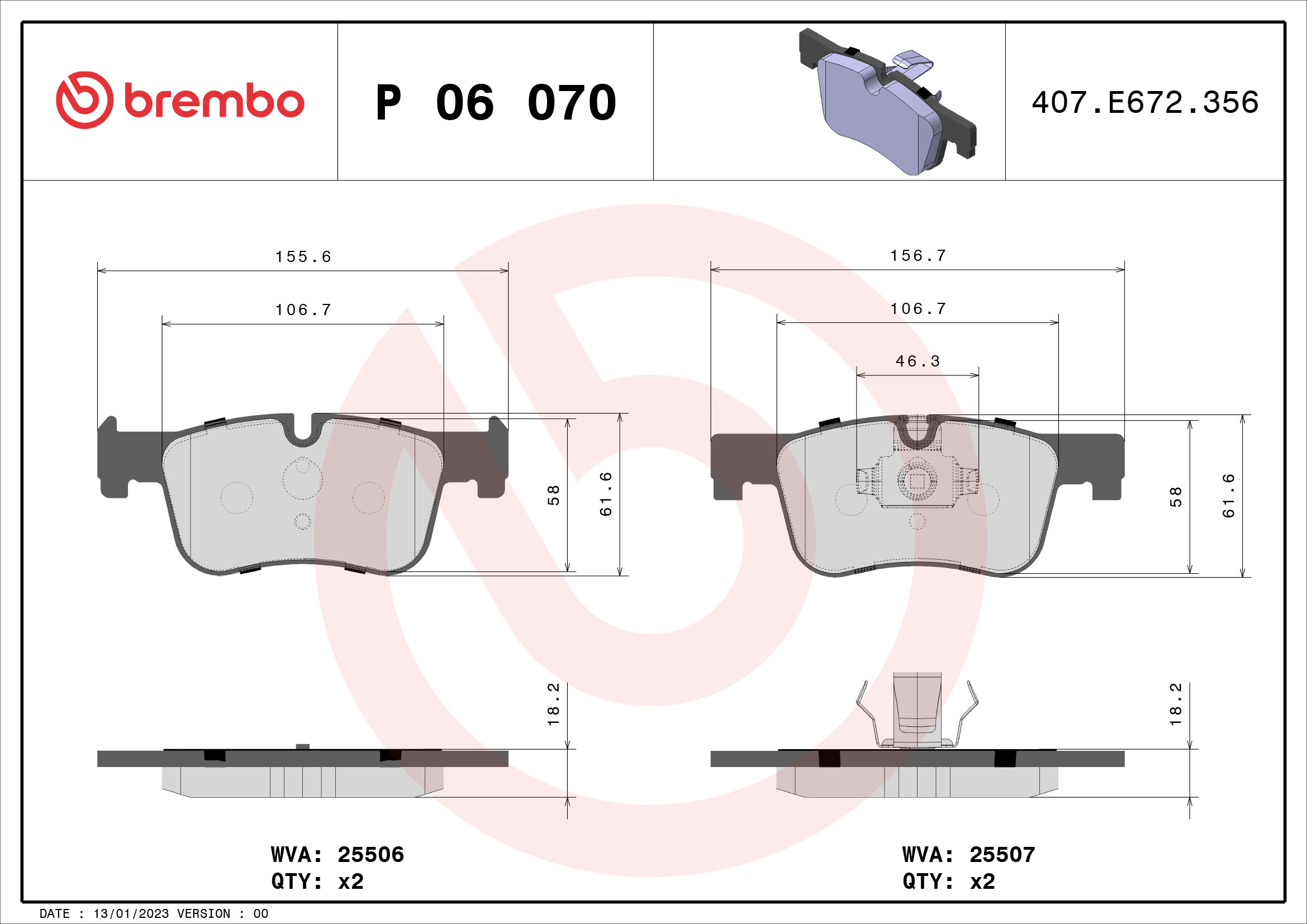 Placute frana BREMBO P 06 070