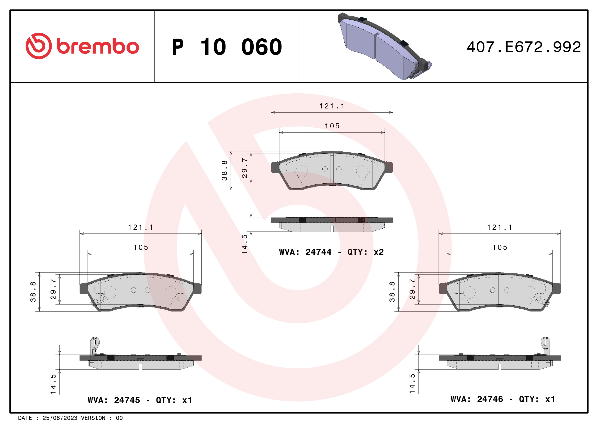 Placute frana BREMBO P 10 060