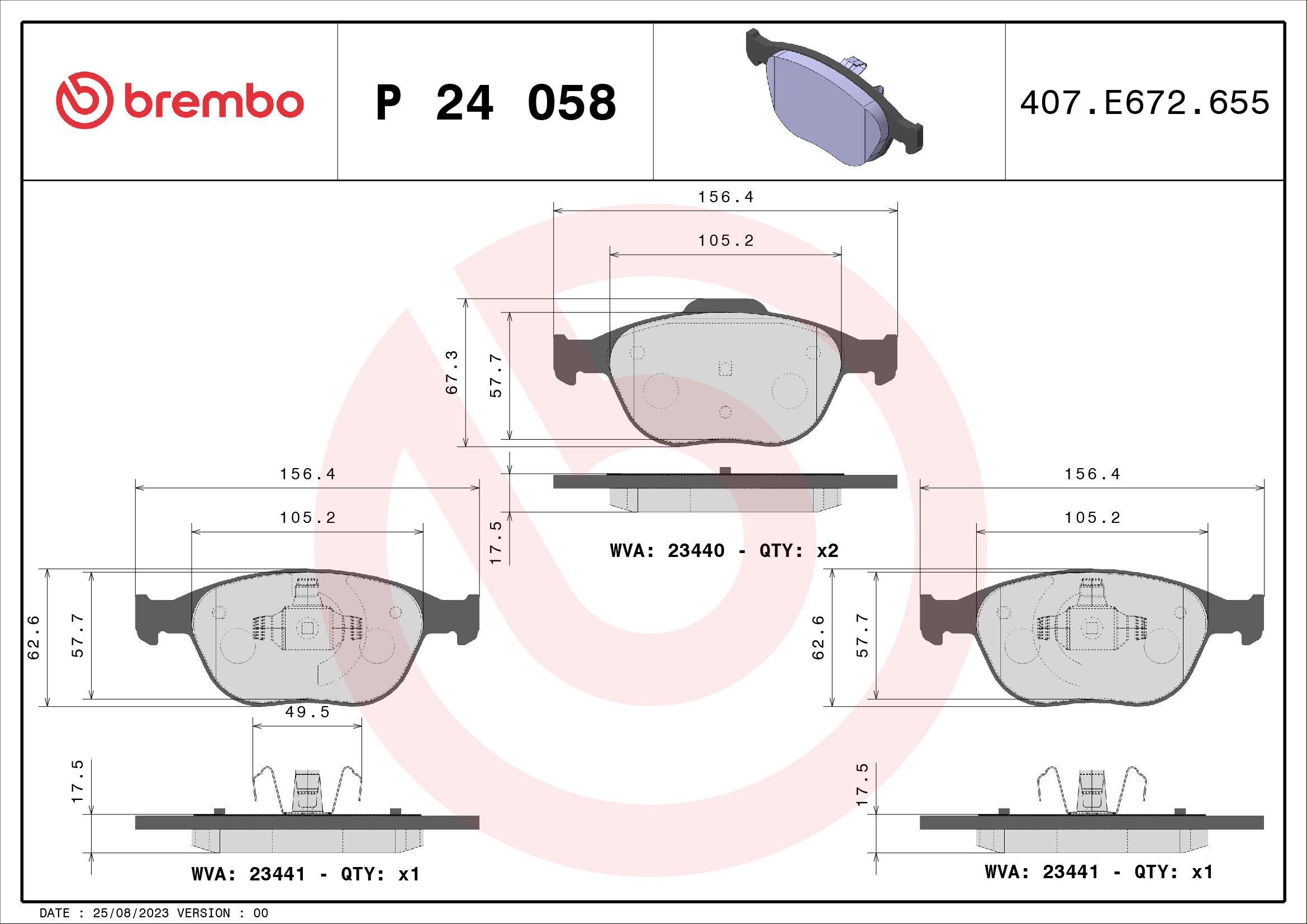 Placute frana BREMBO P 24 058