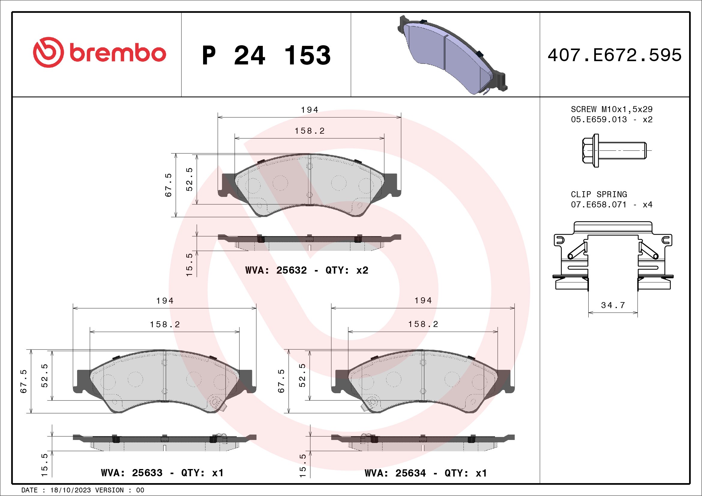 Placute frana BREMBO P 24 153