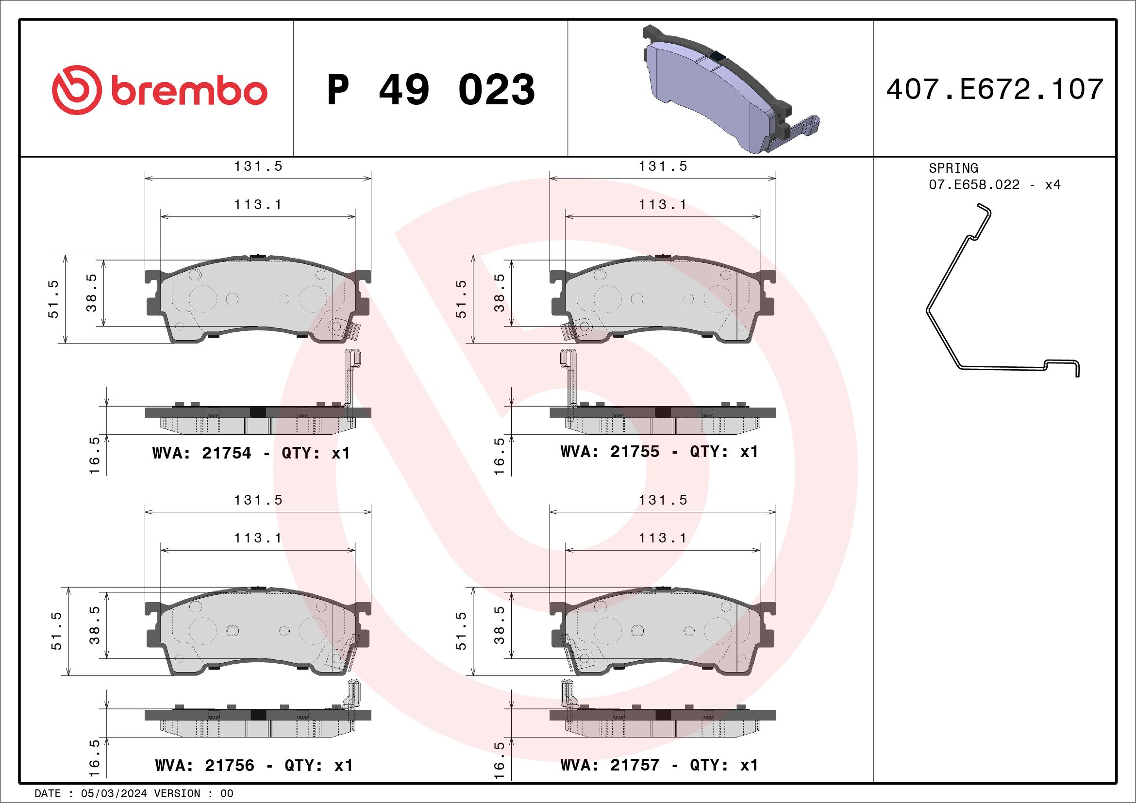 Placute frana BREMBO P 49 023