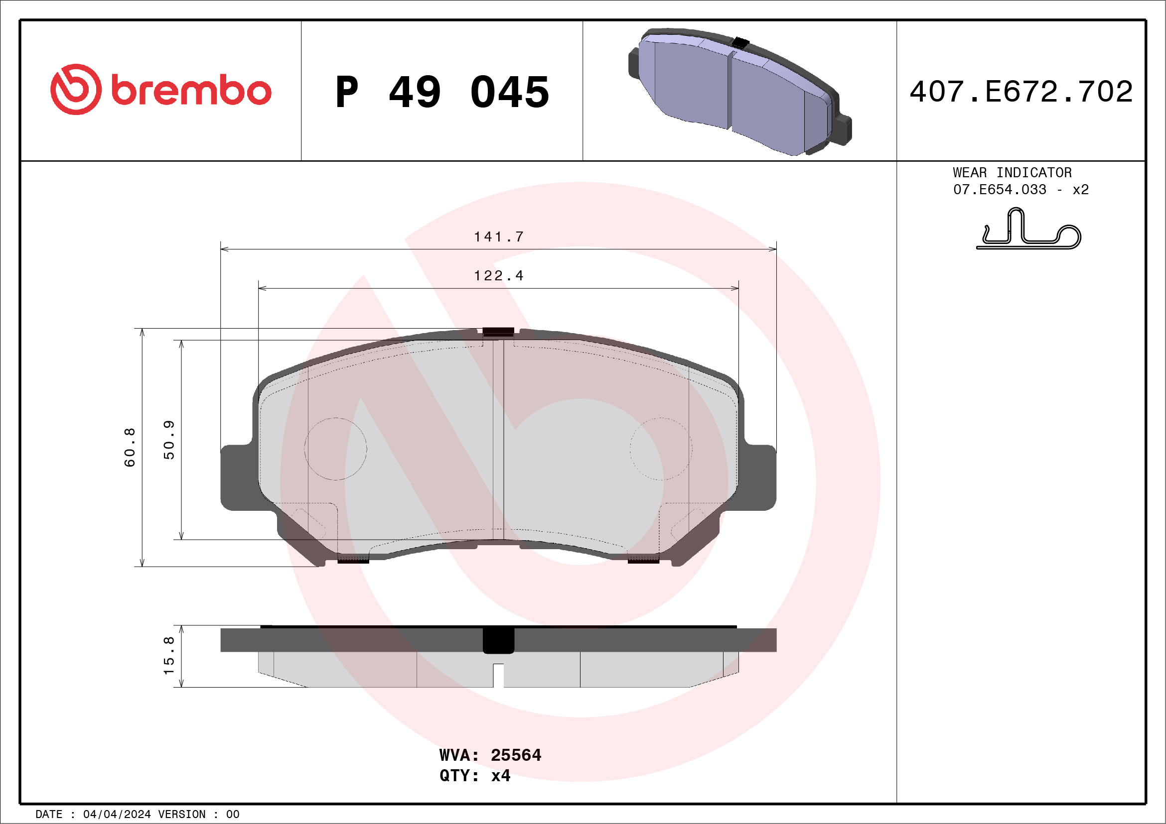 Placute frana BREMBO P 49 045