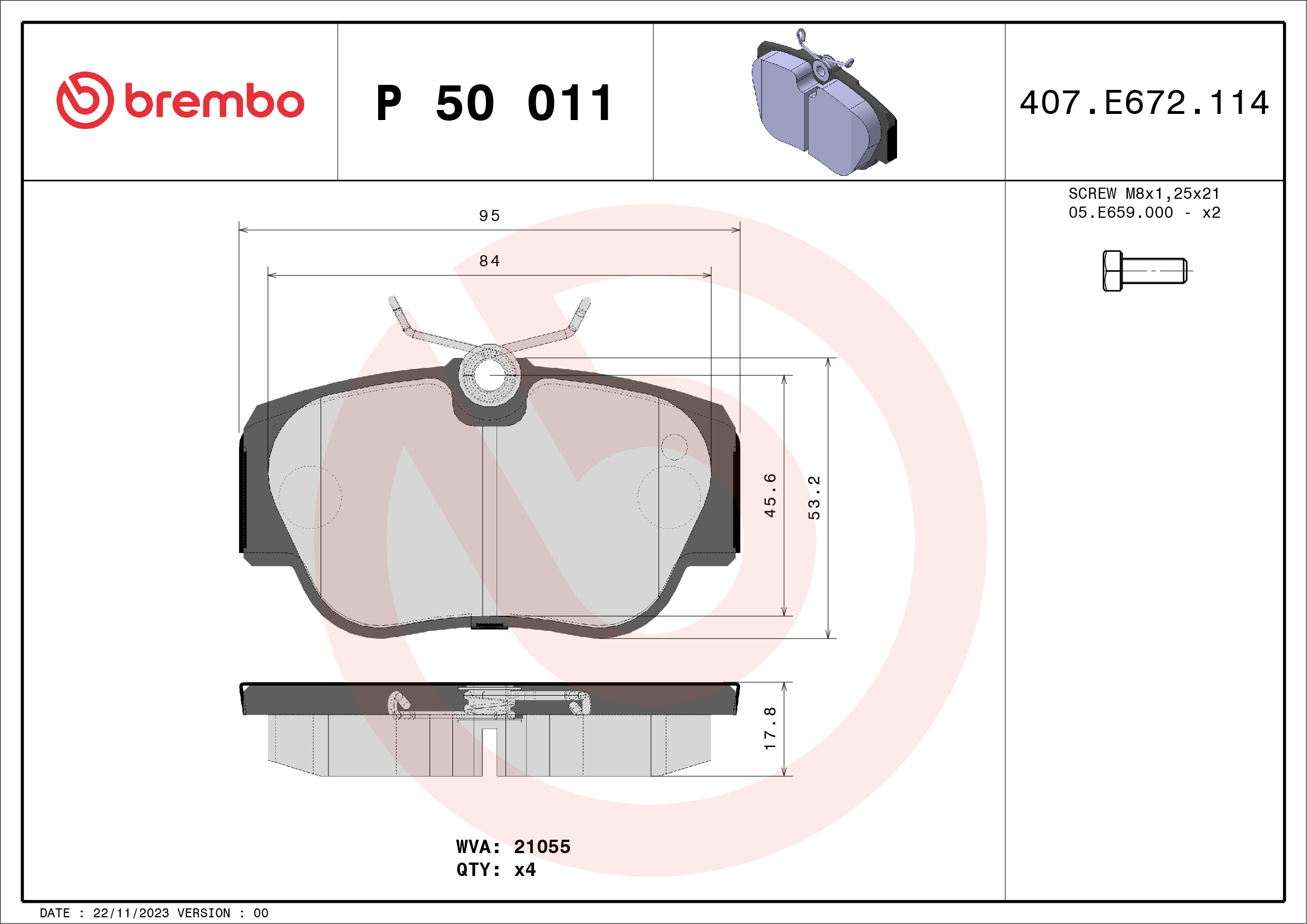 Placute frana BREMBO P 50 011