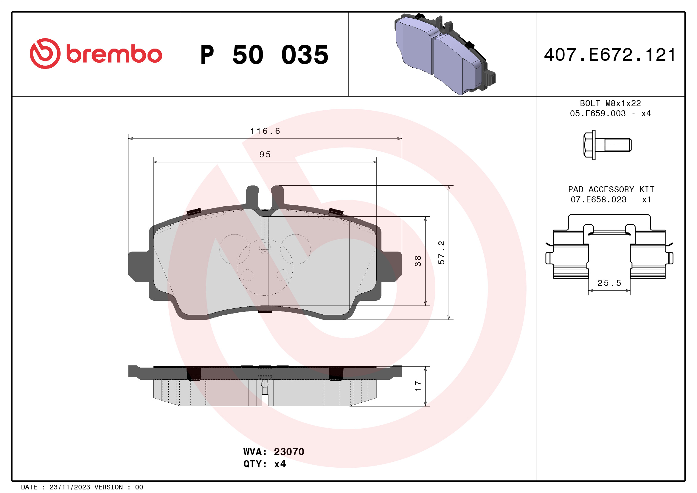 Placute frana BREMBO P 50 035