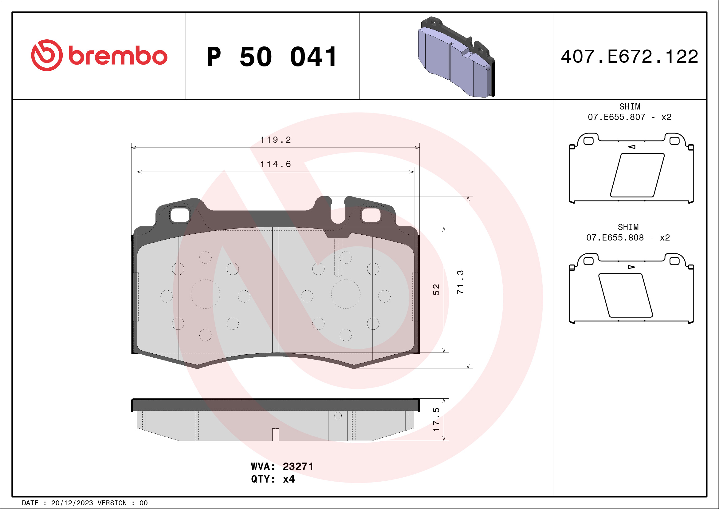 Placute frana BREMBO P 50 041