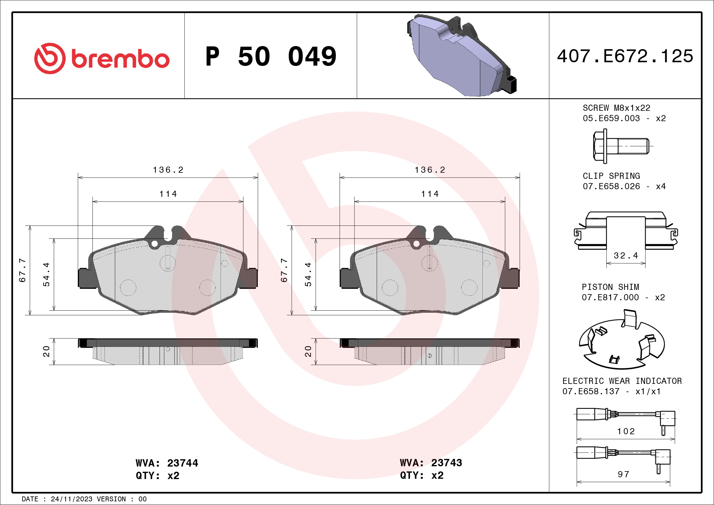 Placute frana BREMBO P 50 049